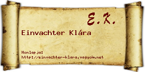 Einvachter Klára névjegykártya
