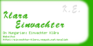 klara einvachter business card