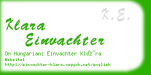 klara einvachter business card